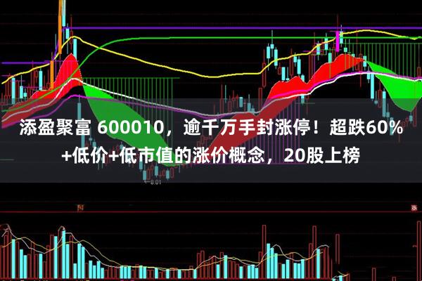 添盈聚富 600010，逾千万手封涨停！超跌60%+低价+低市值的涨价概念，20股上榜